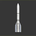 White Space Rocket With Blue Stripes And Booster Stages For Space Exploration