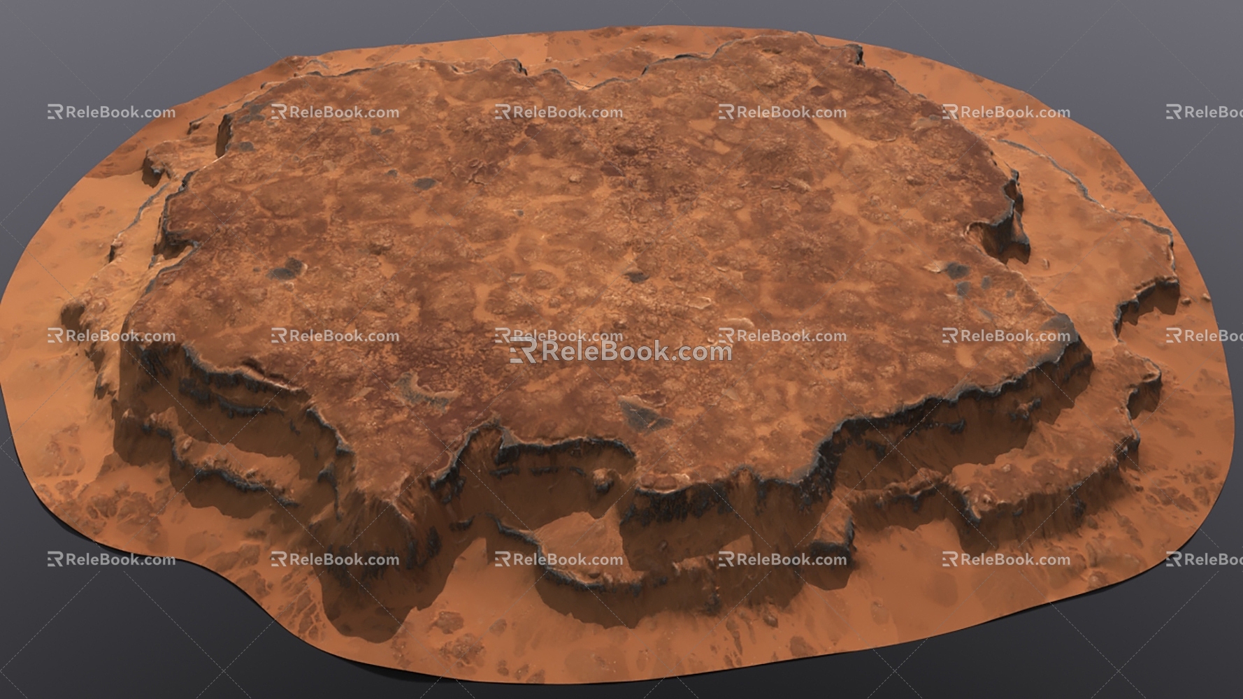 Multi-level stone platform 3d model