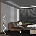 Modern living room sofa coffee table carpet decoration 3d model