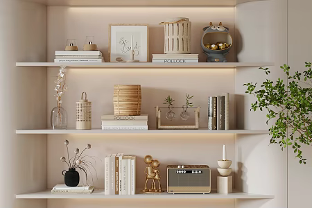 Modern Jewelry Ornaments Combination Book Decoration Hanging Painting Metal Desk Ceramic Photo Frame Book Decoration Painting Vase 3d model