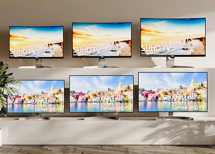 Modern LCD TV Display 3d model