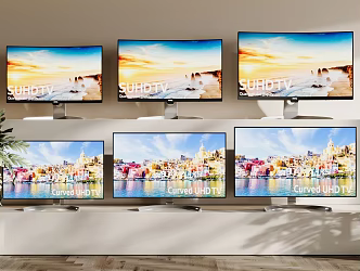 Modern LCD TV Display 3d model
