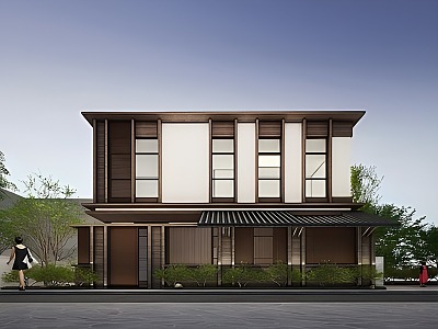 New Chinese style single-family villa self-built house 3d model