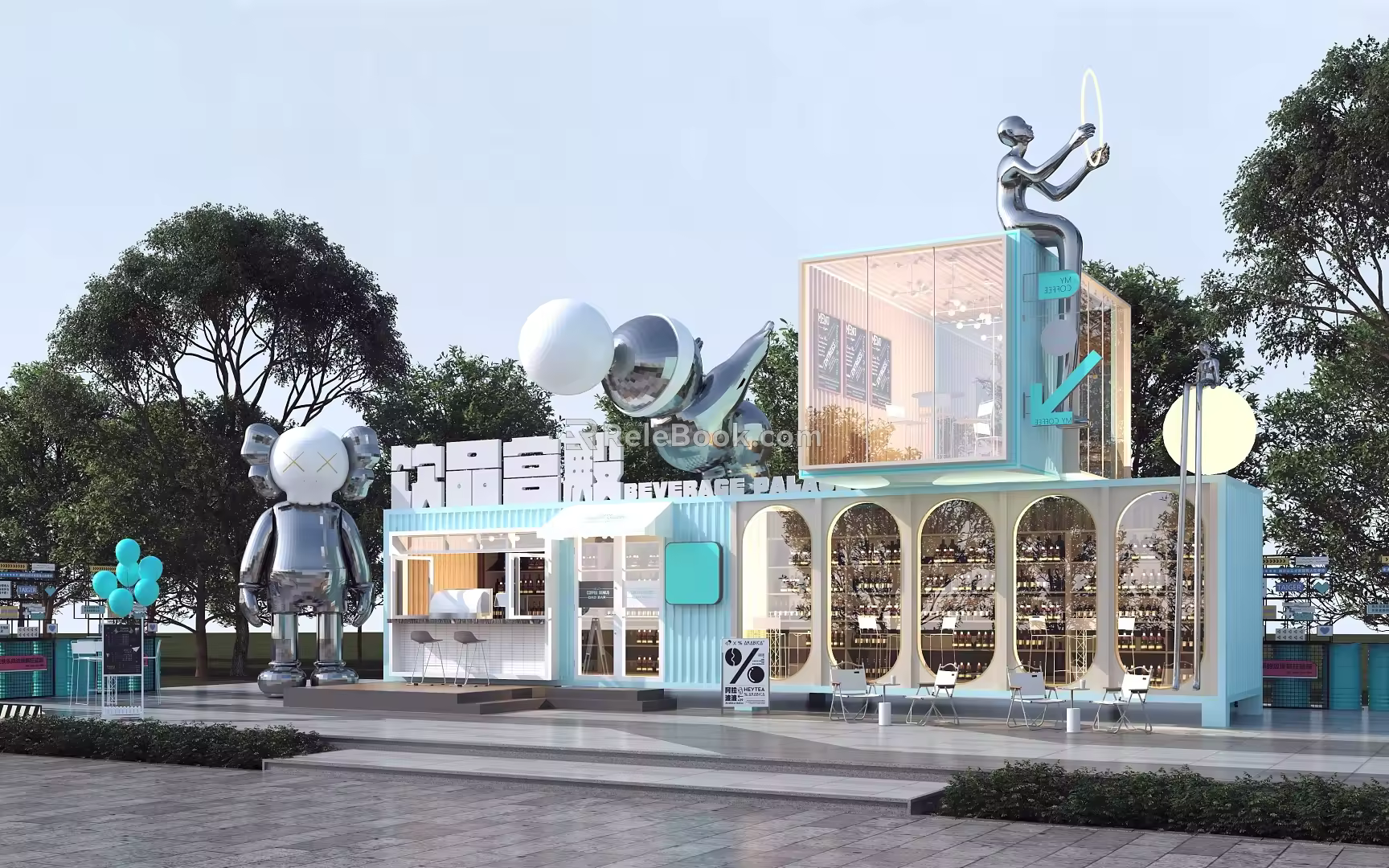 Modern Container Catering Building Bar Milk Tea Shop Beverage Shop 3d model