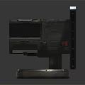 Vintage Electronic Device With Metal Body Display Screen Extending Arm And Stand