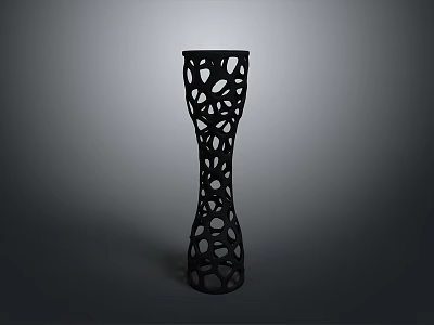 Decorative Modern Lighting Combination With Black Hollow Out Design And Tall Columnar Shape 3d model