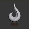 Elegant White Decorative Furniture Sculpture With Curved Design And Brown Base