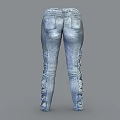 Light Blue Straight Leg Jeans With Classic Stitch Design For Casual Wear