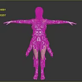 Pink Haired Female Character in White Creature Inspired Armor Design
