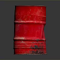 Red Metal Barrel As Household Storage Container With Ring Structure And Label