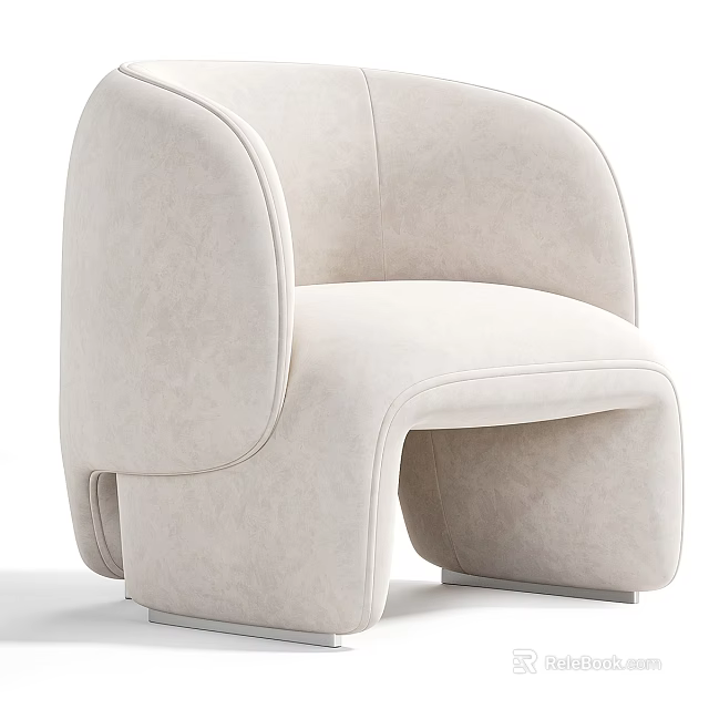 Minimalist Beige Fabric Sofa And Coffee Table Set With Modern Curved Design And Sleek Lines 3d model 