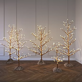 Modern special-shaped floor lamp creative tree 3d model