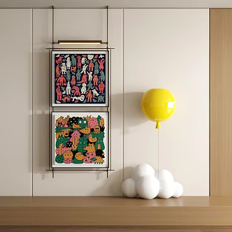 Modern graffiti decorative painting 3d model