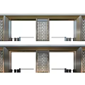 Modern Entrance Gate With Metal Frame Lattice Design And Decorative Panels