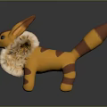 Cute Game And Movie Character With Yellow Brown Stripes Large Ears And Fluffy Mane