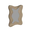Wavy Wooden Framed Decorative Mirror With Unique Design For Home Interior Decor