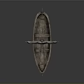 Ancient Traditional Wooden Sailing Boat With Canvas Sails And Vintage Design