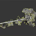 Mechanical Metal Structure With Long Arm Support Frame And Base Components