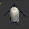 Standing Penguin With Black And White Body Red Beak 3D Rendered On Gray Background