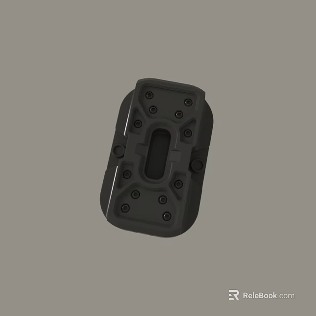 Durable Black Plastic Mounting Bracket With Multiple Holes And Rectangular Opening 3d model 