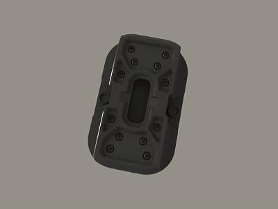 Durable Black Plastic Mounting Bracket With Multiple Holes And Rectangular Opening 3d model