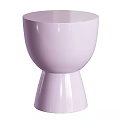 Modern Sleek Light Purple Dining Table With Unique Base And Shiny Surface 3d model