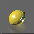 Bright Yellow Lemon With Fresh Green Leaf On Smooth Blue Surface 3d model