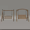 Outdoor Wooden Swing Chairs with Woven and Slat Seats for Garden Patio Use