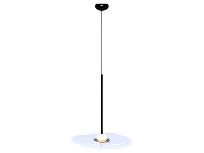 Modern Minimalist Pendant Light With Black Stem And White Shade For Home Interior Decor 3d model