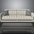Modern White Sofa With Black And White Checkered Cushions Elegant Design
