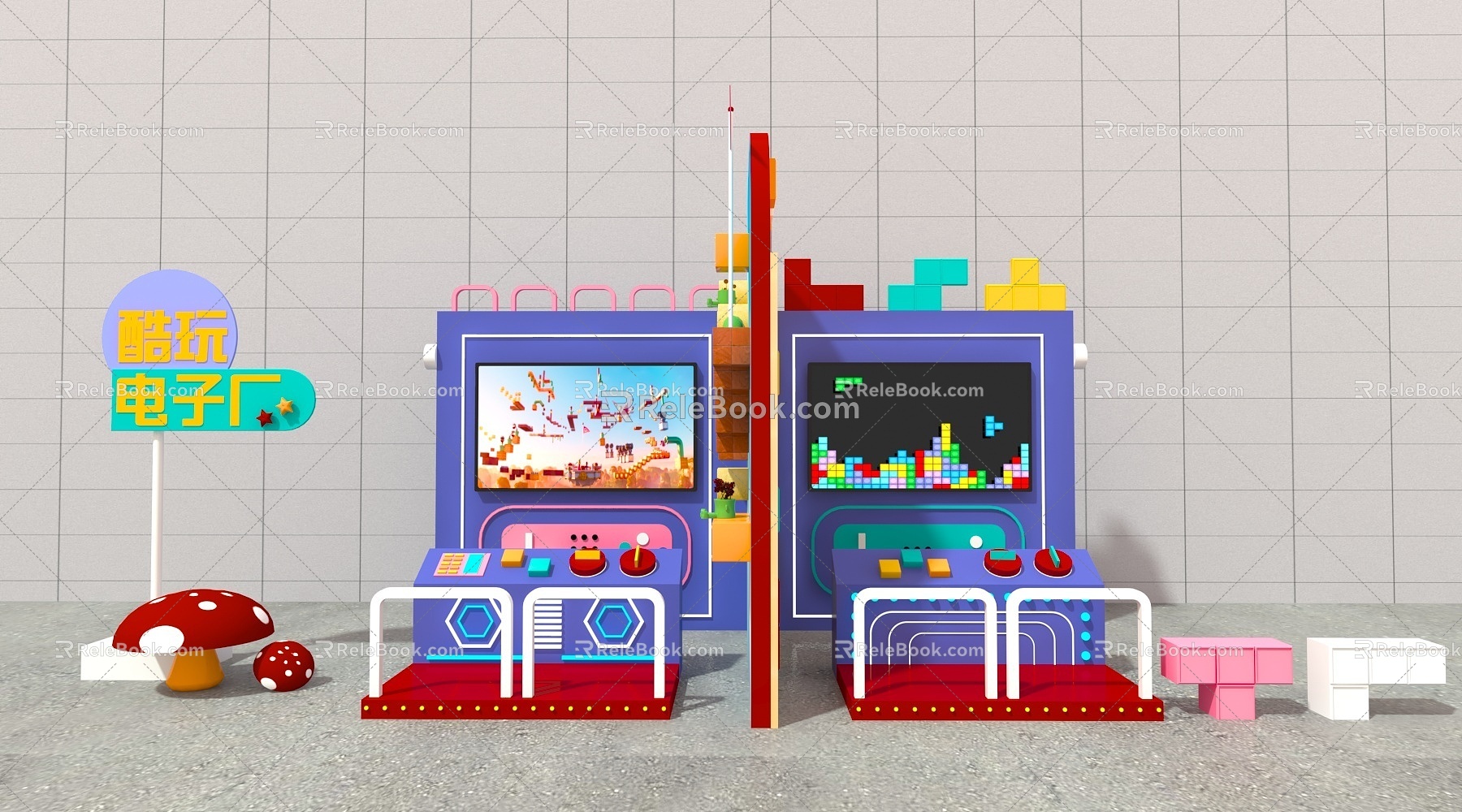 3D Meichen Toy Game Machine Children's Facilities Video Game Area 3d model