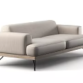 Fabric double sofa 3d model