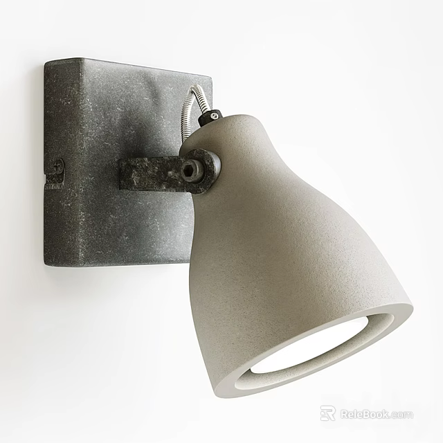 Modern Industrial Wall Sconce With Metal Base And White Shade For Home Lighting 3d model 