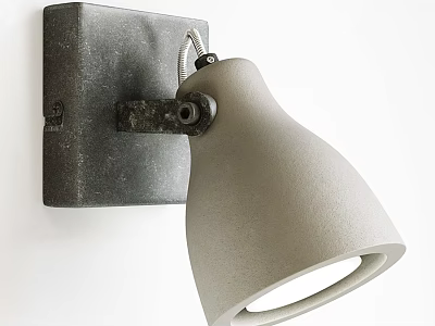 Modern Industrial Wall Sconce With Metal Base And White Shade For Home Lighting 3d model