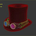 Steampunk Black Top Hat With Brown Leather Strap And Round White Lenses