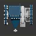 Tire Manufacturing Industrial Component Featuring Blue Mechanical Structure Metal Gears And Rotary Parts