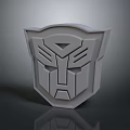 Autobot Character Shield Symbol Gray 3D Rendered Transformers Emblem Design 3d model