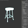 Stylish Bar Stool Featuring Brown Wooden Seat And Black Metal Legs
