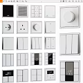 Modern switch socket combination 3d model