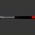 Silver Head Hammer With Black Handle And Red End On Gray Background