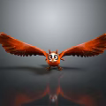 Cute Orange Fantasy Creature Character With Large Eyes And Spread Wings In 3D Render Design 3d model