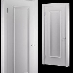 Flat door single door wooden door 3d model