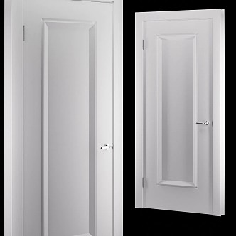 Flat door single door wooden door 3d model