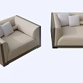Minimalist single-seat sofa 3d model
