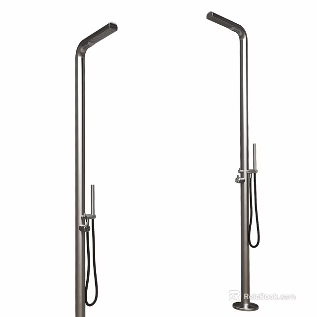 Stainless Steel Shower Column System With Rainfall Head And Handheld Sprayer 3d model