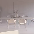 Modern Dining Table and Chair Combination Dining Table 3d model