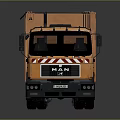 Miniature Orange Garbage Truck Model With Shiny Body And Black Wheels