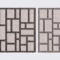 Garden Path Paving With Geometric Stone Slab Patterns Gray And White Design Variations 3d model