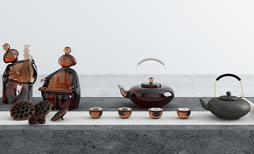 Modern Tea Set Tea Set 3d model