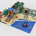 LEGO toy blocks park children's playground 3d model